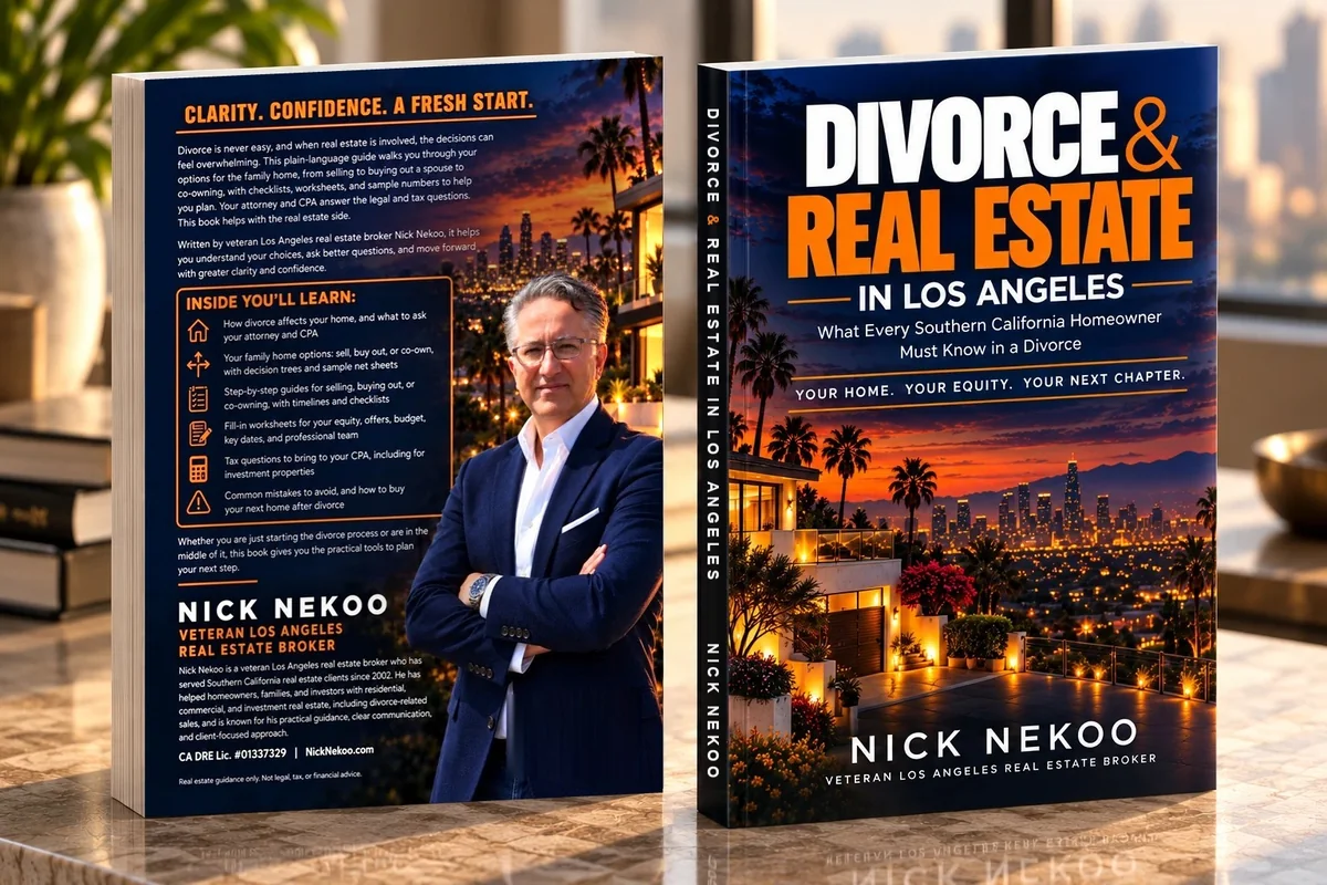 Divorce & Real Estate in Los Angeles by Nick Nekoo, front and back covers