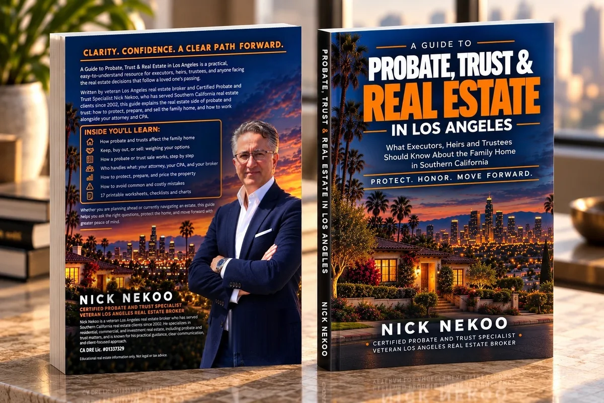 Probate, Trust & Real Estate in Los Angeles by Nick Nekoo, front and back covers