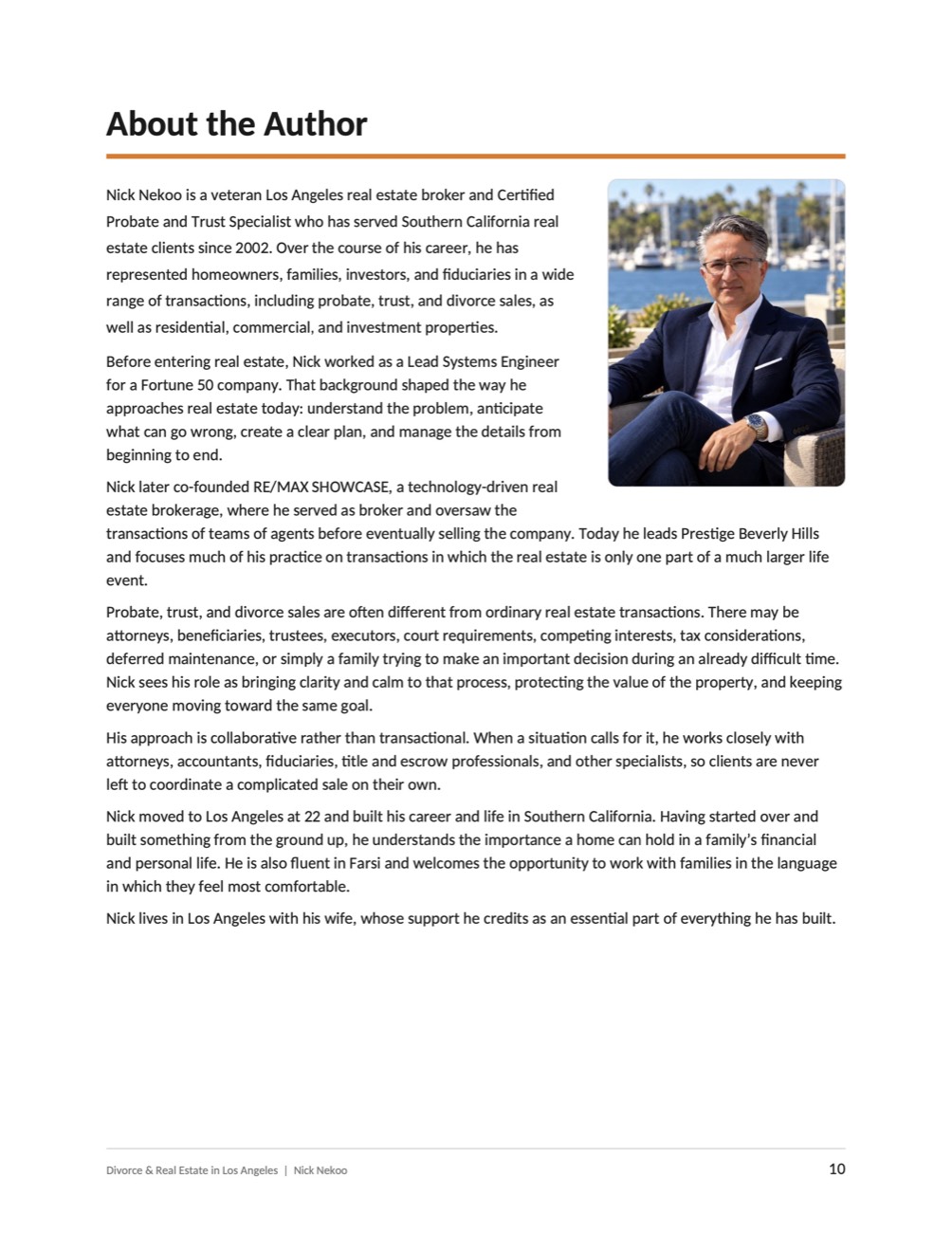 Page 10 of Divorce & Real Estate in Los Angeles, by Nick Nekoo