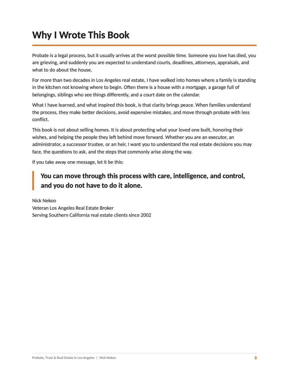 Page 8 of Probate, Trust & Real Estate in Los Angeles, by Nick Nekoo